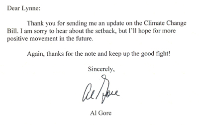 Letter from Al Gore Letter from Al Gore