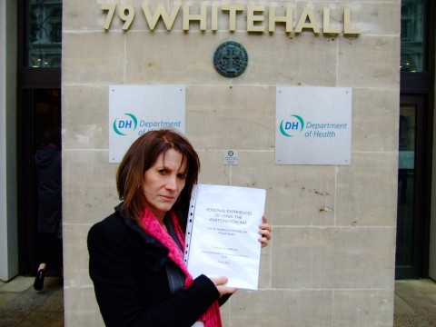 Lynne Featherstone presenting personal stories about the Whittington Hospital